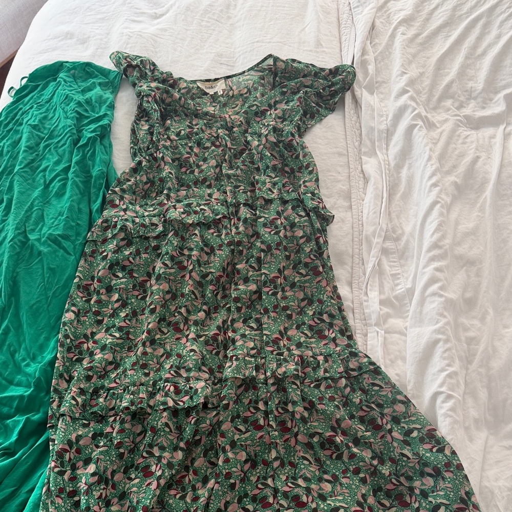 Bash Floral Green Maxi Dress with slip